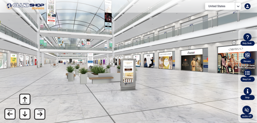 Capture d'écran du centre commercial virtuel 1d Clubshop du 3er étage